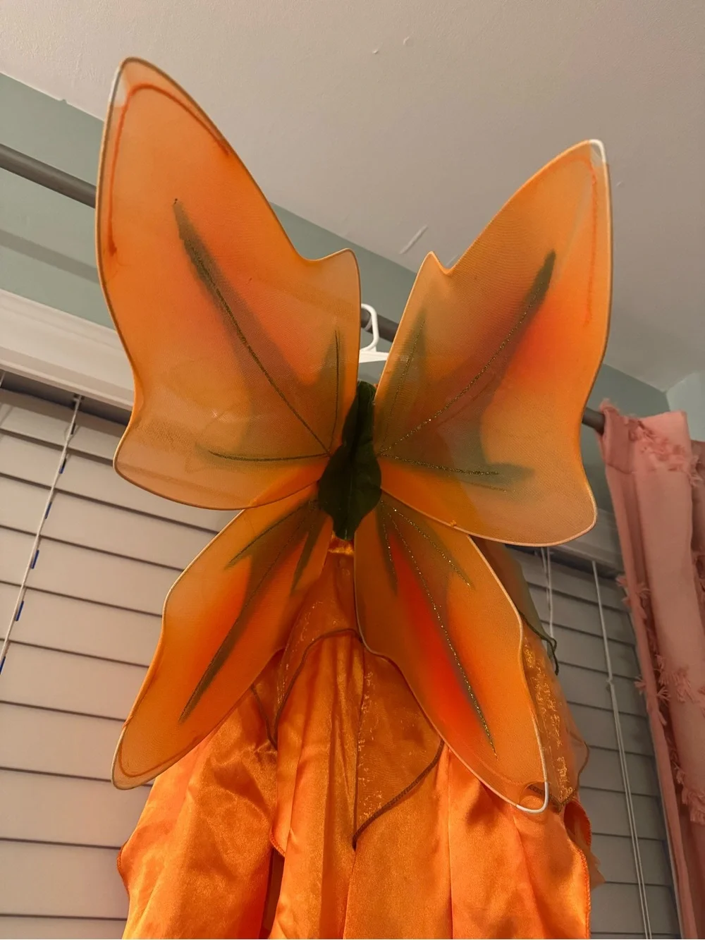 Orange Fairy Costume Dress with Wings - Kids